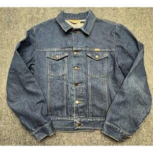 Vintage Rustler Denim Jacket Mens Large Blue Trucker Made in USA 90s